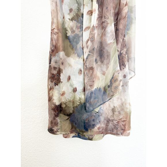 Vintage City Triangles Fairy Floral Neck Scarf Mini Dress Size Small Y2K 90s - Picture 7 of 10